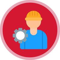 Worker Flat Multi Circle Icon vector