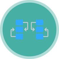 Flow Chart Flat Multi Circle Icon vector