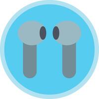 Earbuds Flat Multi Circle Icon vector