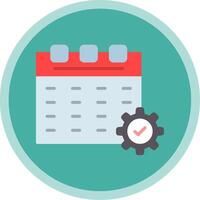 Calendar Flat Multi Circle Icon vector