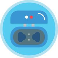 Earbuds Flat Multi Circle Icon vector