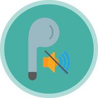 Earbud Flat Multi Circle Icon vector