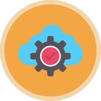Cloud Flat Multi Circle Icon vector