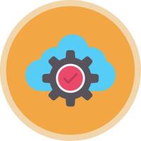 Cloud Flat Multi Circle Icon vector