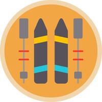 Skiing Flat Multi Circle Icon vector