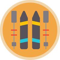 Skiing Flat Multi Circle Icon vector