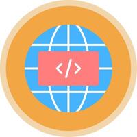 Earth Globe Flat Multi Circle Icon vector
