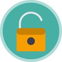 Open Lock Flat Multi Circle Icon vector