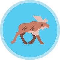 Moose Flat Multi Circle Icon vector