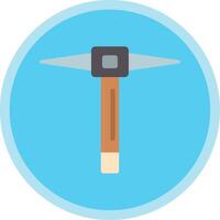 Pickaxe Flat Multi Circle Icon vector