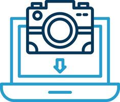 Pictures Line Blue Two Color Icon vector