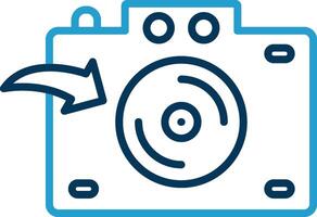 Camera Line Blue Two Color Icon vector