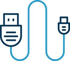 Connection Line Blue Two Color Icon vector