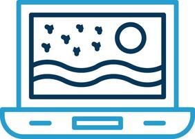 Laptop Line Blue Two Color Icon vector