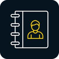 Authorship Line Yellow White Icon vector