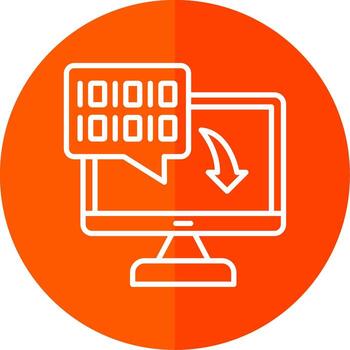 Binary Code Line Yellow White Icon vector