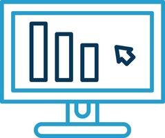 Monitor Line Blue Two Color Icon vector