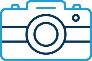 Photo Camera Line Blue Two Color Icon vector