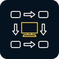 Workflow Line Yellow White Icon vector