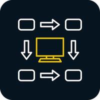 Workflow Line Yellow White Icon vector