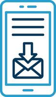 Mail Line Blue Two Color Icon vector