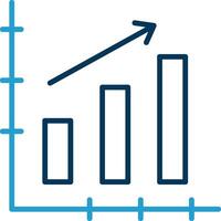 Bar Chart Line Blue Two Color Icon vector