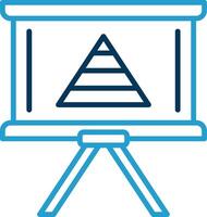 Pyramid Chart Line Blue Two Color Icon vector