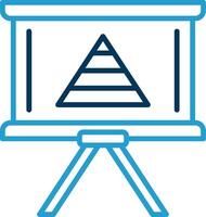 Pyramid Chart Line Blue Two Color Icon vector