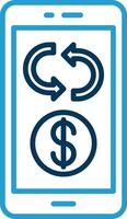 Refund Line Blue Two Color Icon vector