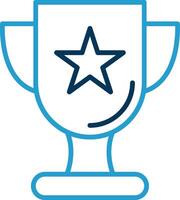 Trophy Line Blue Two Color Icon vector