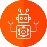 Robot Line Yellow White Icon vector