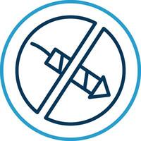 No Firework Line Blue Two Color Icon vector