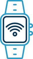 Wi-fi Line Blue Two Color Icon vector