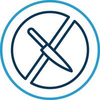 No Knife Line Blue Two Color Icon vector