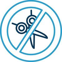 No Scissors Line Blue Two Color Icon vector