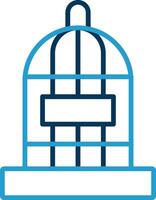 Cage Line Blue Two Color Icon vector