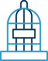 Cage Line Blue Two Color Icon vector