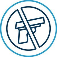 No Gun Line Blue Two Color Icon vector