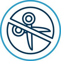 No Scissors Line Blue Two Color Icon vector