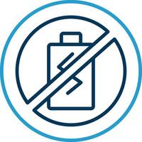 No Battery Line Blue Two Color Icon vector