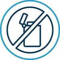 No Lighter Line Blue Two Color Icon vector