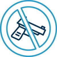 No Gun Line Blue Two Color Icon vector