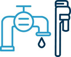 Plumbing installation Line Blue Two Color Icon vector