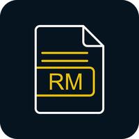 RM File Format Line Yellow White Icon vector