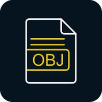 OBJ File Format Line Yellow White Icon vector