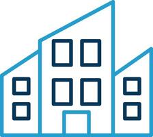 Apartments Line Blue Two Color Icon vector