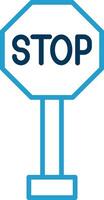 Stop Sign Line Blue Two Color Icon vector