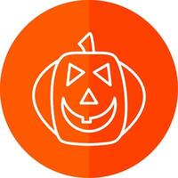 Halloween Pumpkin Line Yellow White Icon vector