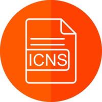 ICNS File Format Line Yellow White Icon vector