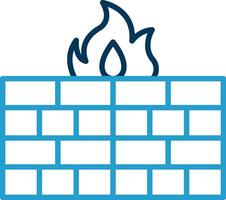 Firewall Line Blue Two Color Icon vector